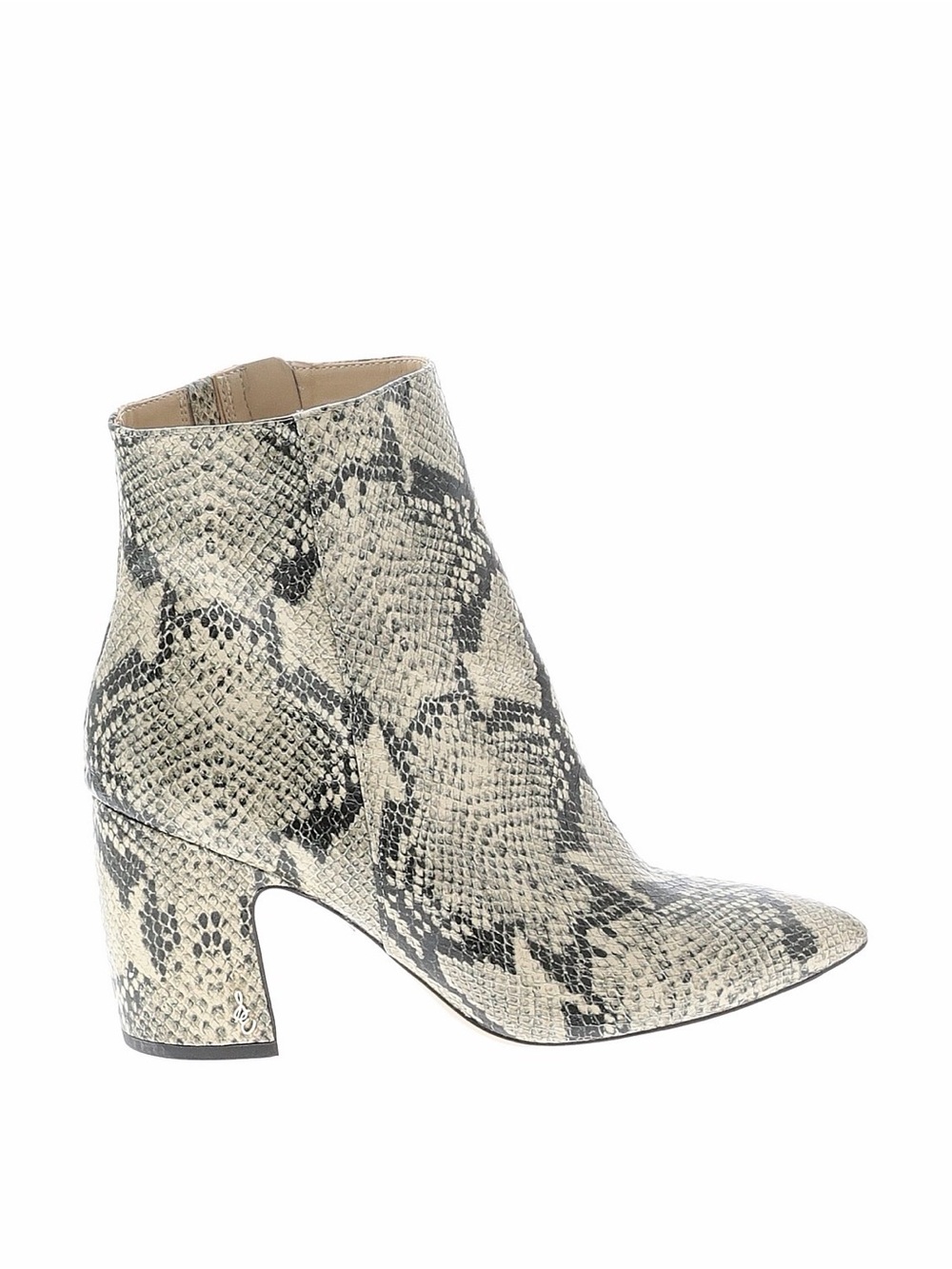 Sam Edelman Snakeskin-Print Ankle Boot in Beige and Black